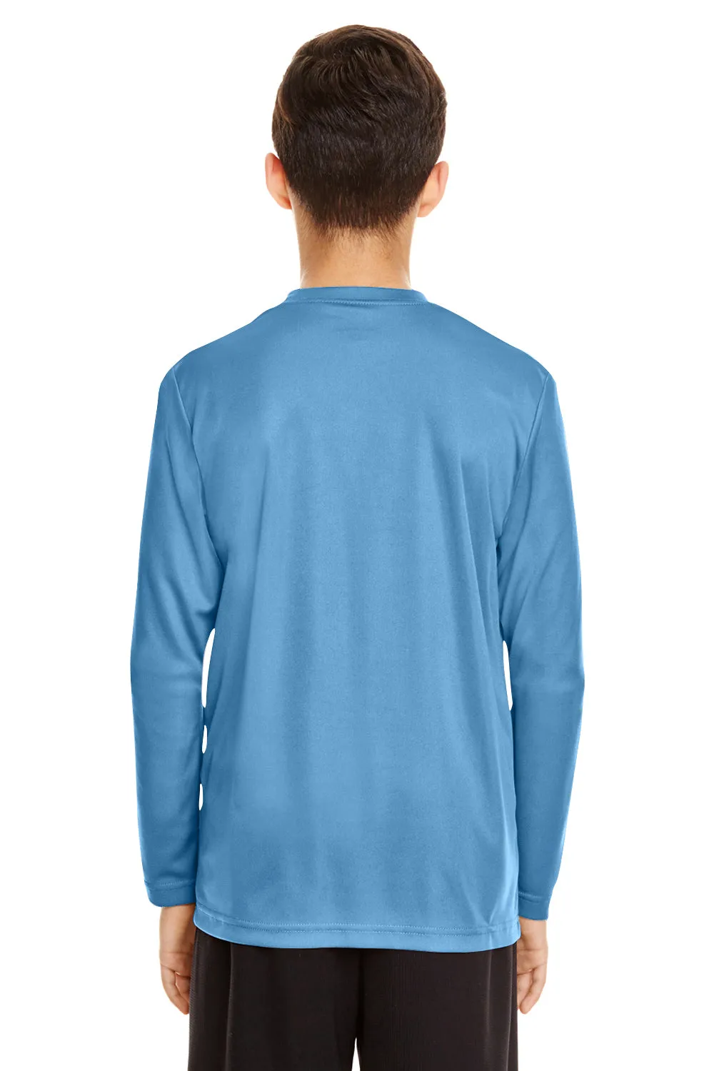 Team 365 Youth Zone Performance Moisture Wicking Long Sleeve Crewneck T-Shirt - Light Blue