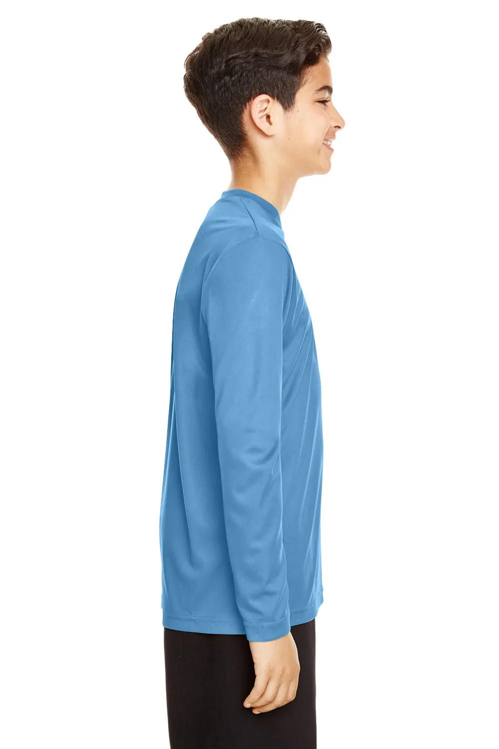 Team 365 Youth Zone Performance Moisture Wicking Long Sleeve Crewneck T-Shirt - Light Blue