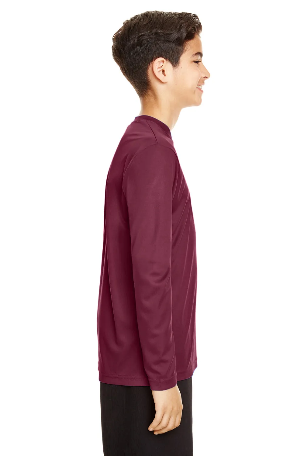Team 365 Youth Zone Performance Moisture Wicking Long Sleeve Crewneck T-Shirt - Maroon
