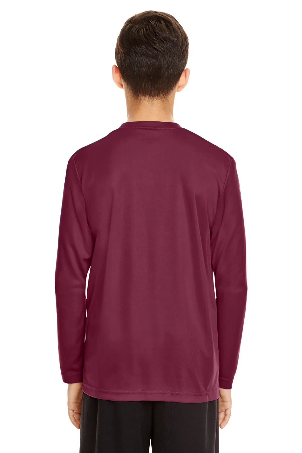Team 365 Youth Zone Performance Moisture Wicking Long Sleeve Crewneck T-Shirt - Maroon