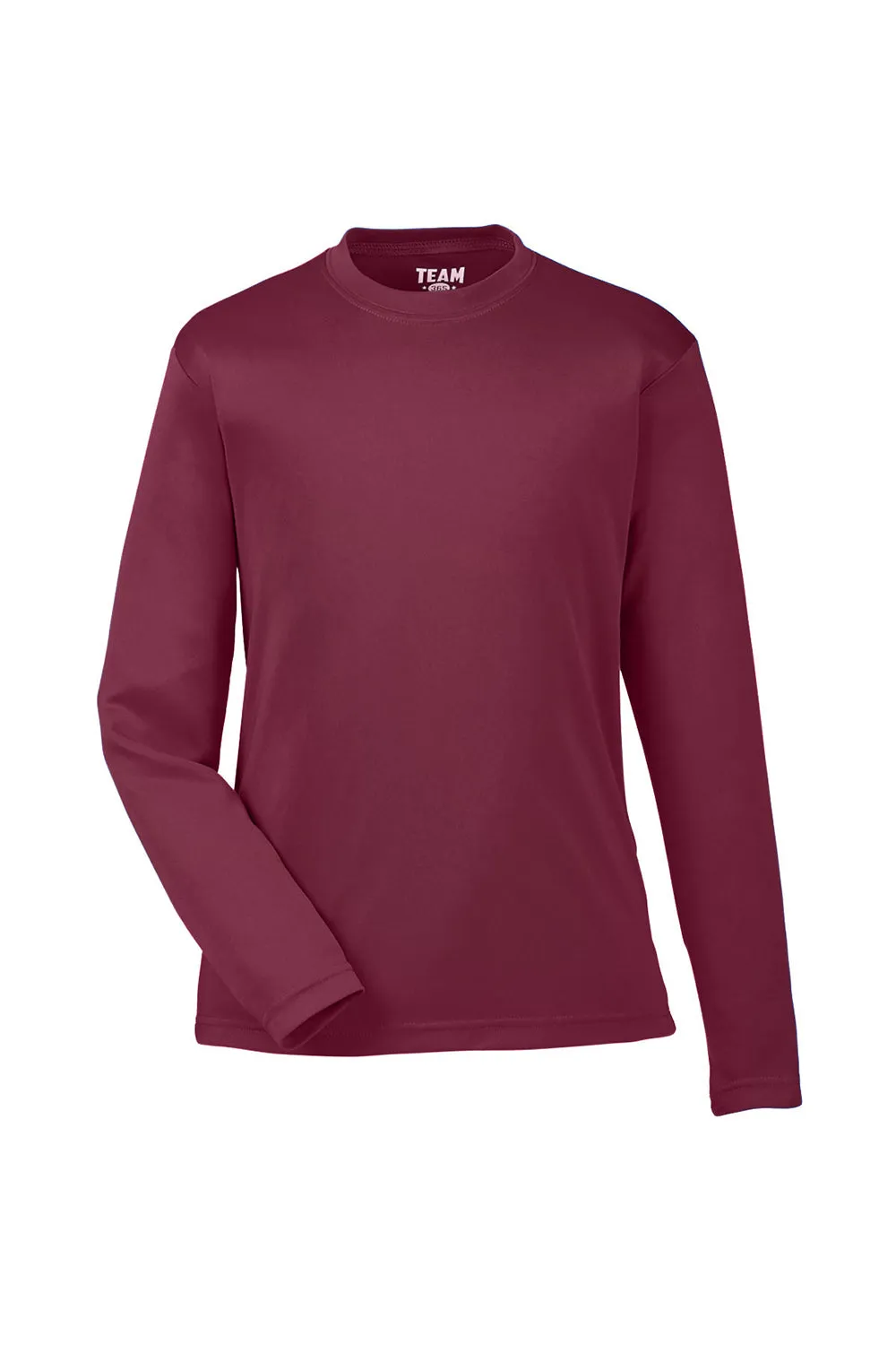 Team 365 Youth Zone Performance Moisture Wicking Long Sleeve Crewneck T-Shirt - Maroon