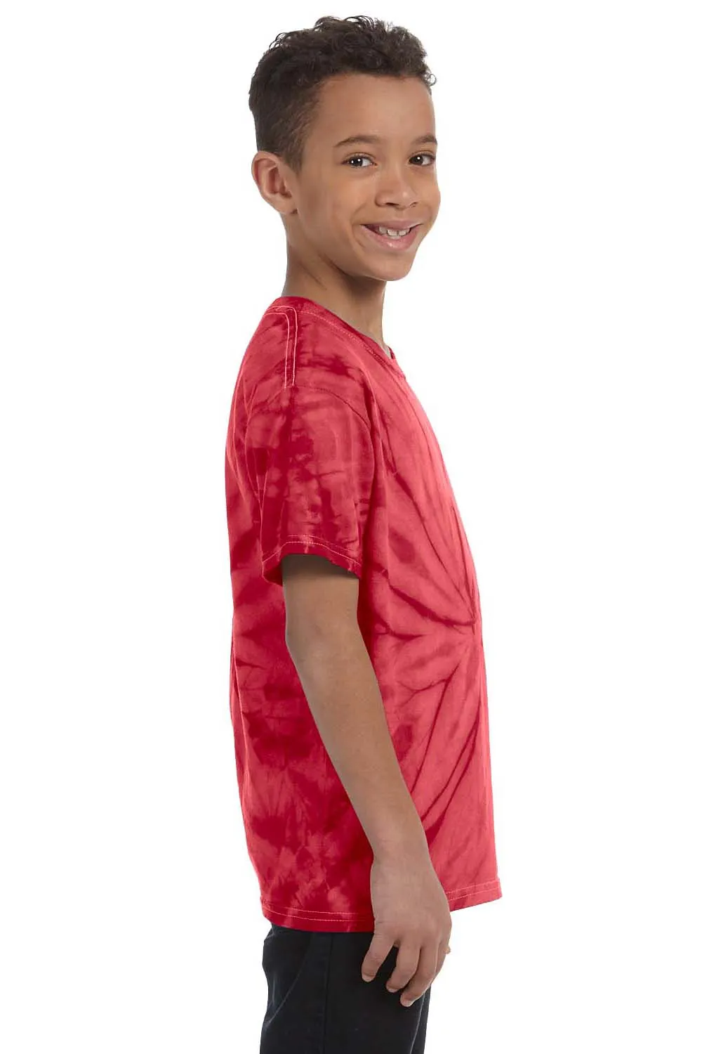 Tie-Dye Youth Short Sleeve Crewneck T-Shirt - Red