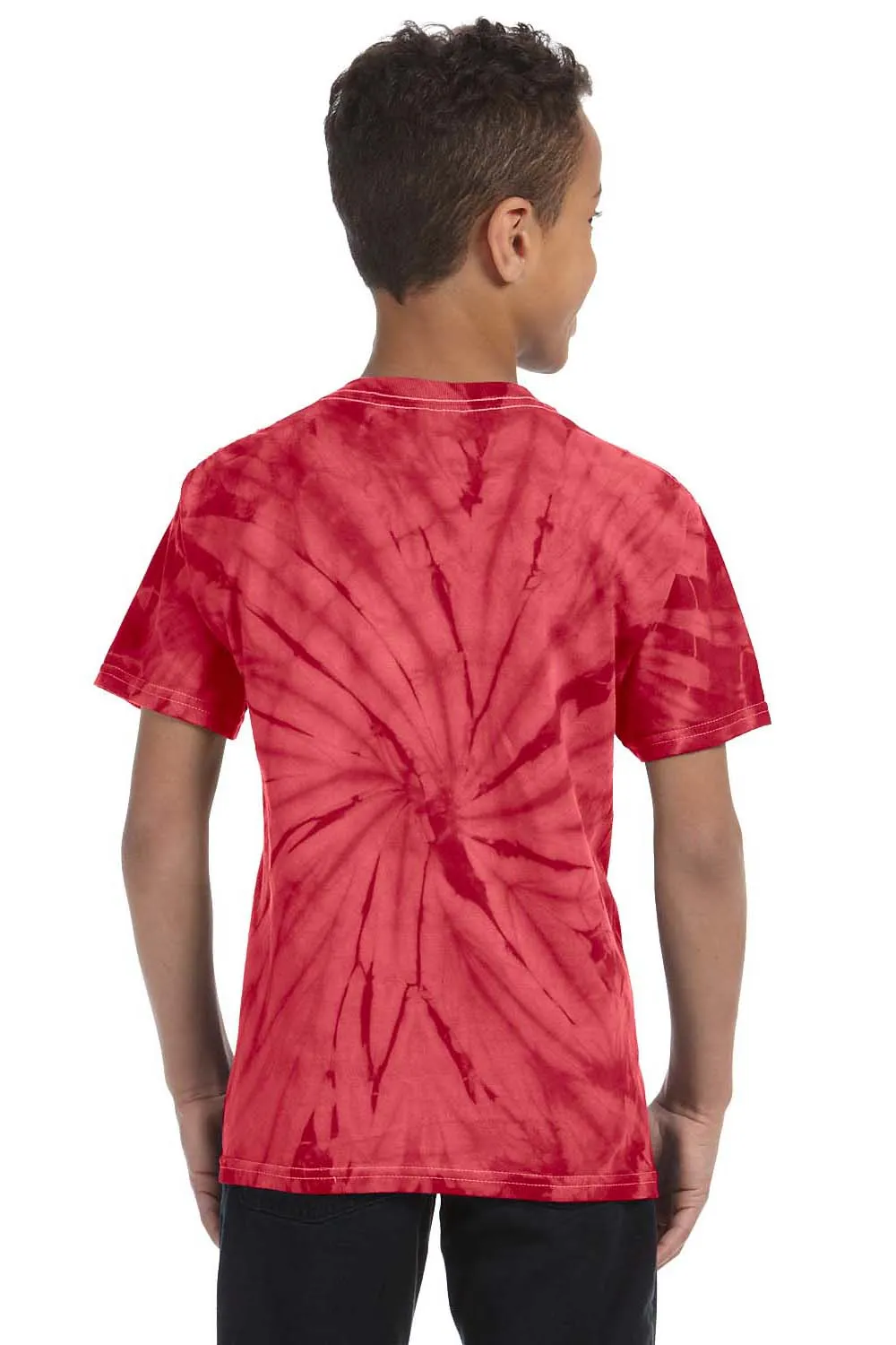 Tie-Dye Youth Short Sleeve Crewneck T-Shirt - Red