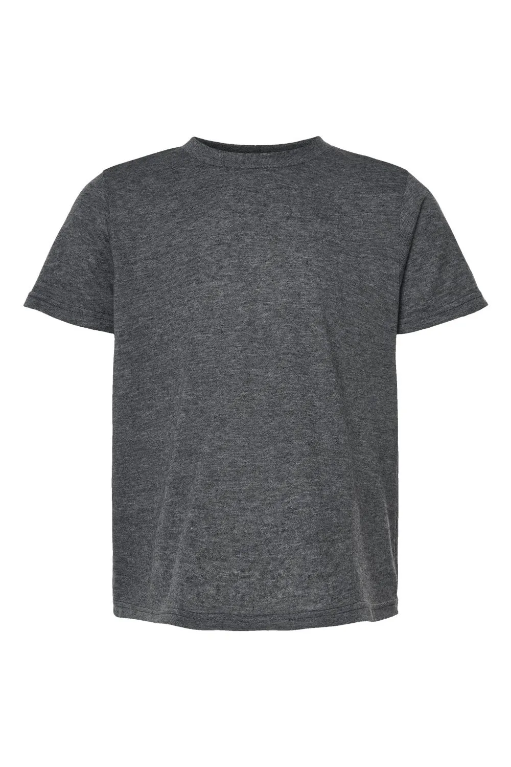 Tultex Youth Poly-Rich Short Sleeve Crewneck T-Shirt - Heather Charcoal Grey