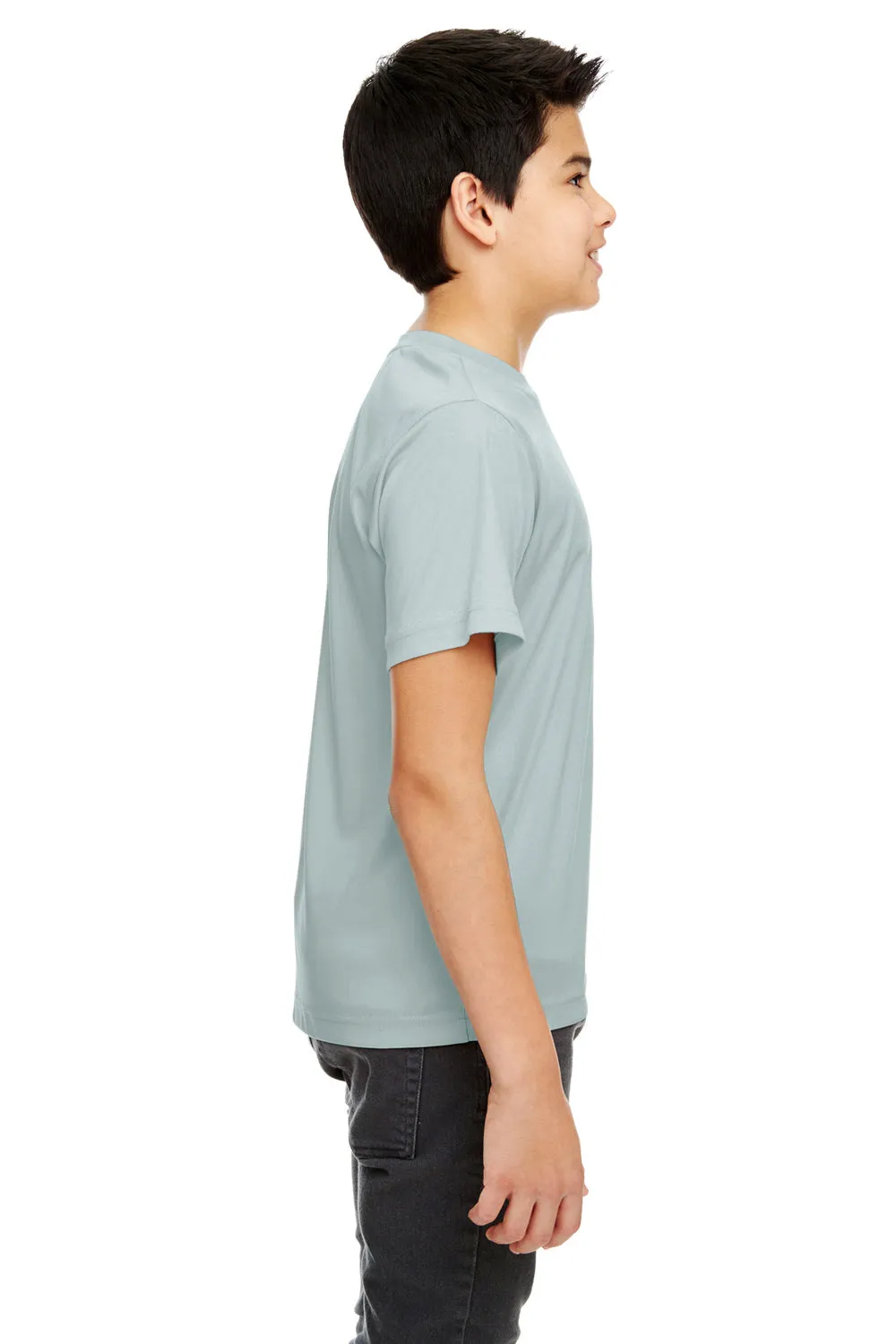 UltraClub Youth Cool & Dry Performance Moisture Wicking Short Sleeve Crewneck T-Shirt - Grey
