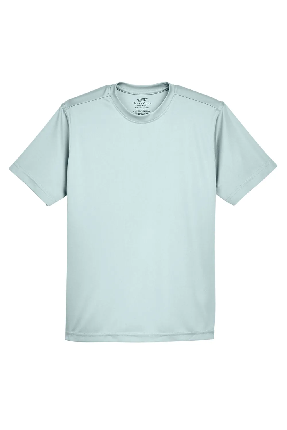 UltraClub Youth Cool & Dry Performance Moisture Wicking Short Sleeve Crewneck T-Shirt - Grey