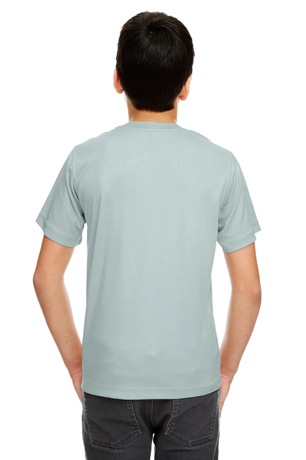 UltraClub Youth Cool & Dry Performance Moisture Wicking Short Sleeve Crewneck T-Shirt - Grey