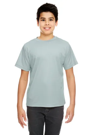 UltraClub Youth Cool & Dry Performance Moisture Wicking Short Sleeve Crewneck T-Shirt - Grey