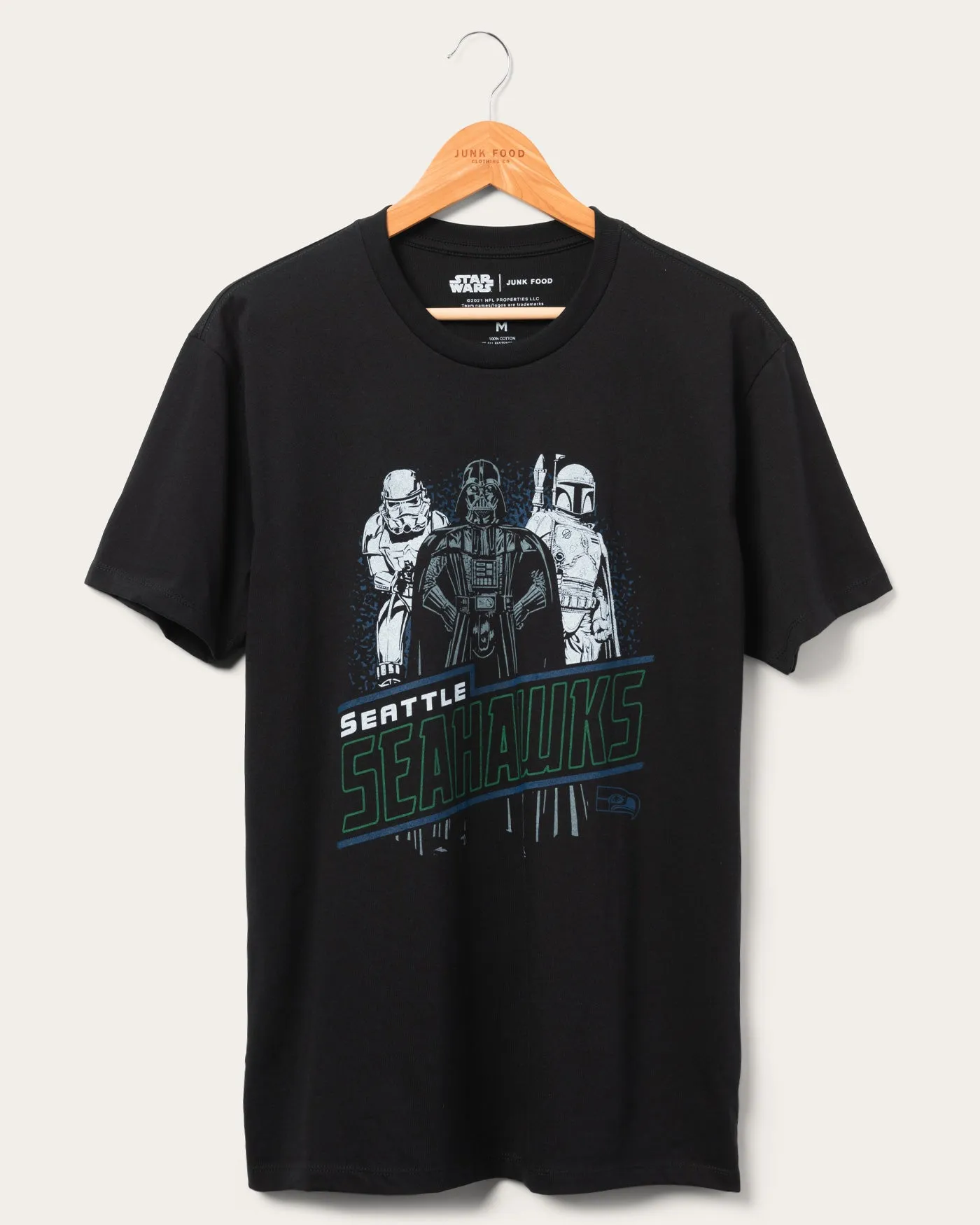 Unisex Star Wars x Junk Food x NFL Dark Side Team Seahawks Tee
