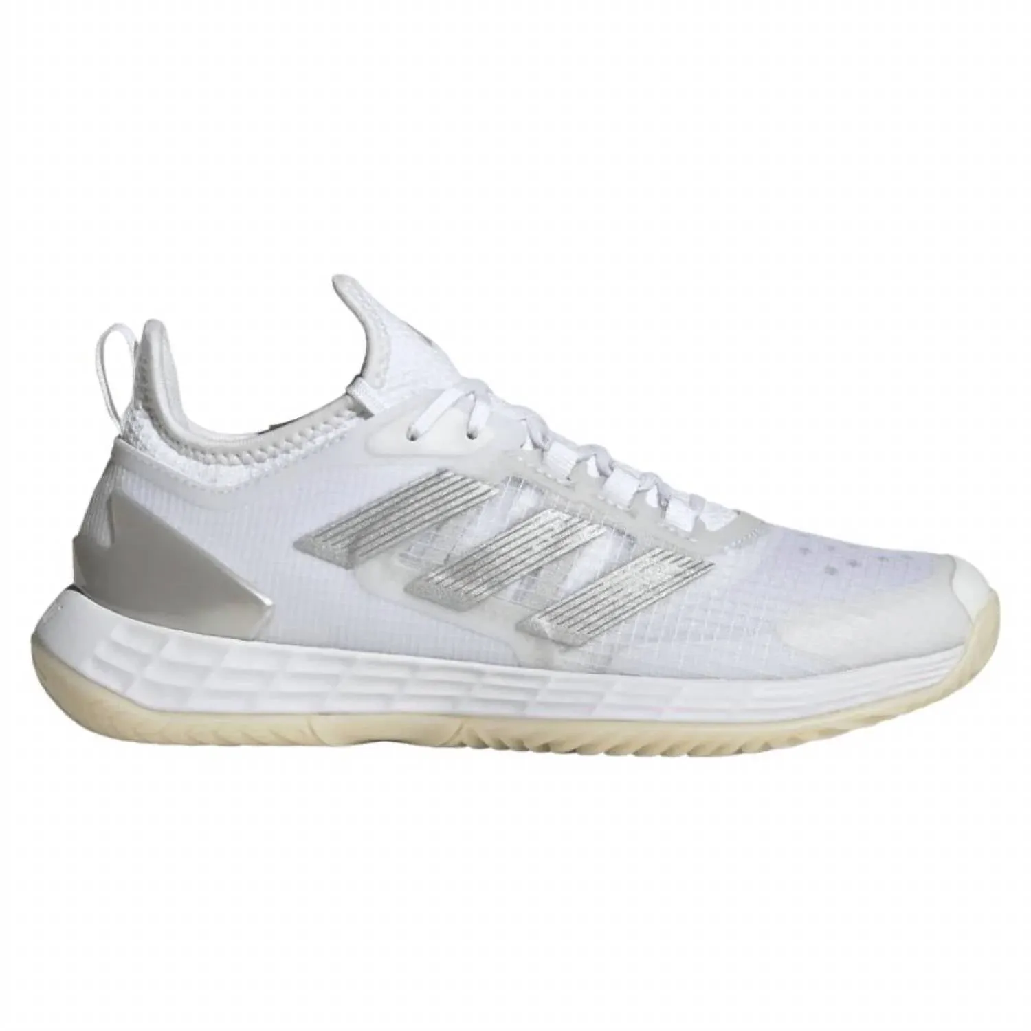 Women's Adizero Ubersonic 4.1 Tennis Shoes In Cloud White/silver/metallic Grey