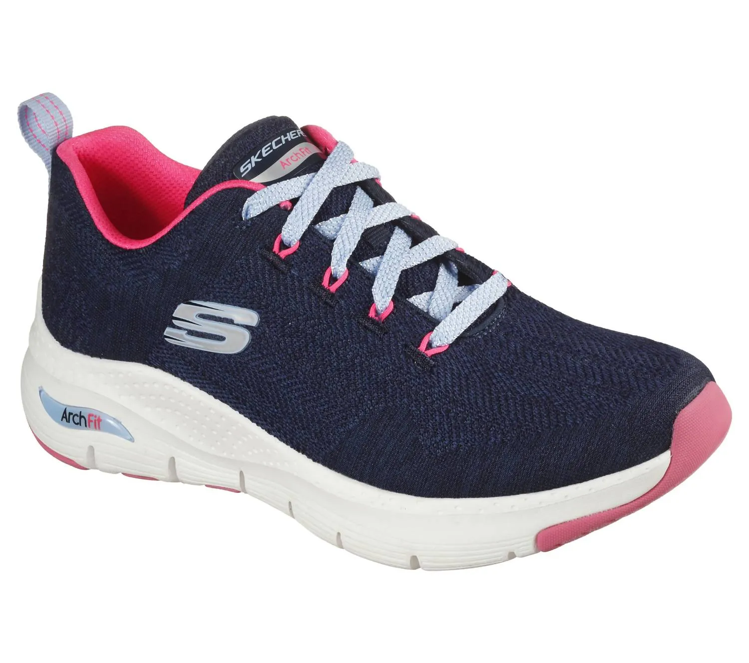 Women's Arch Fit-Comfy Wave Shoes In Navy/hot Pink