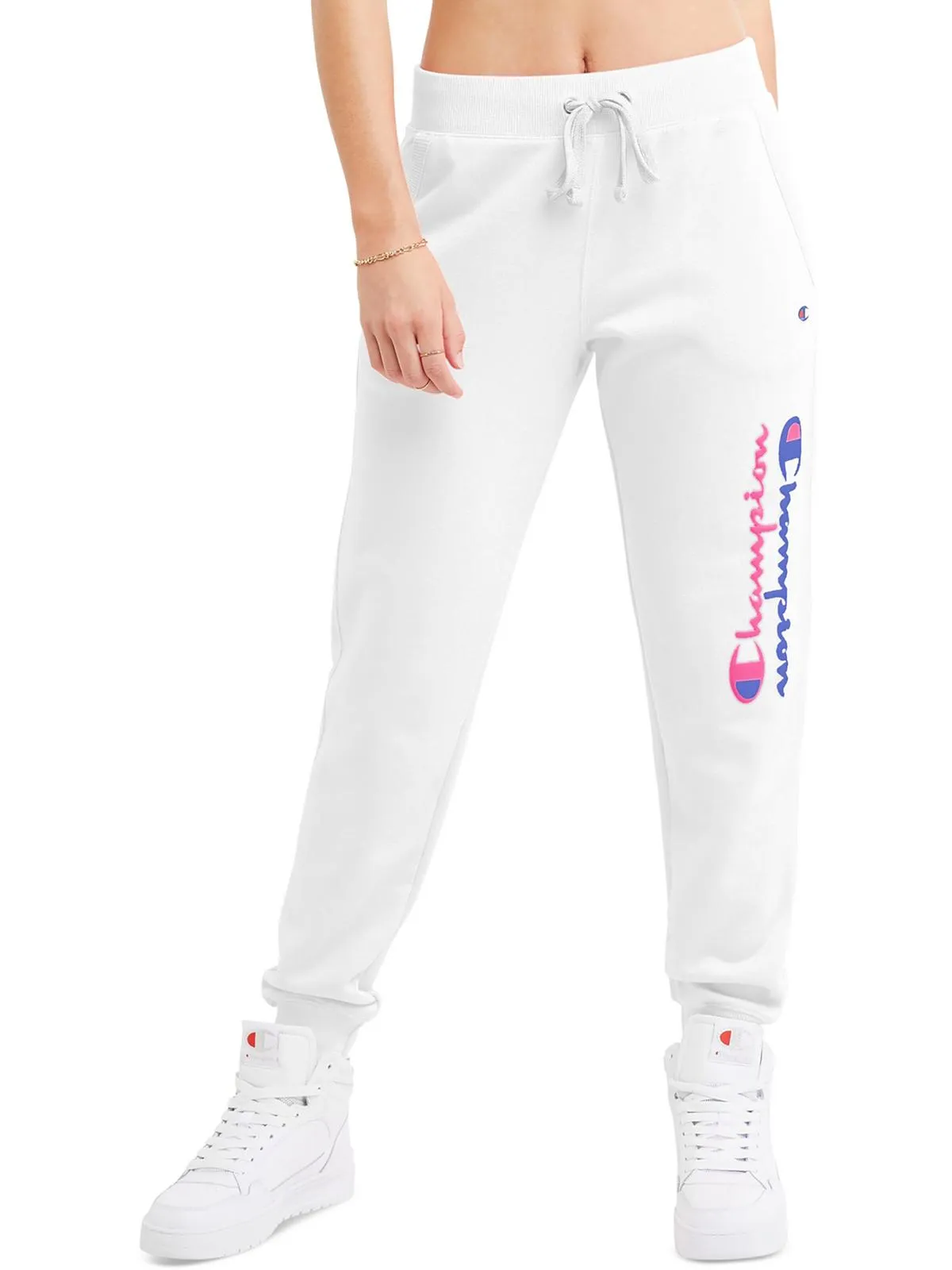 Womens Drawstring Hem Cotton Jogger Pants