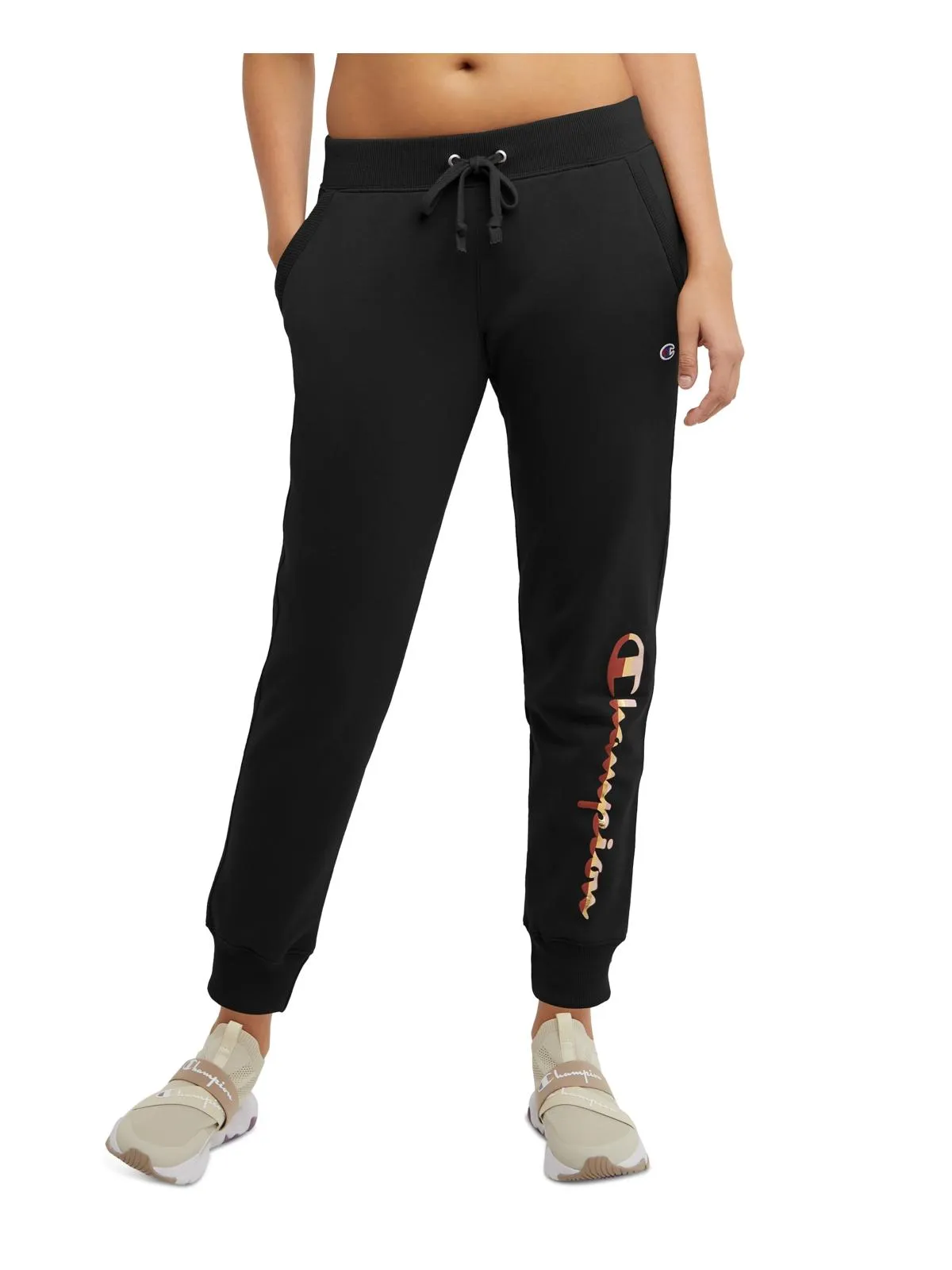 Womens Drawstring Hem Cotton Jogger Pants