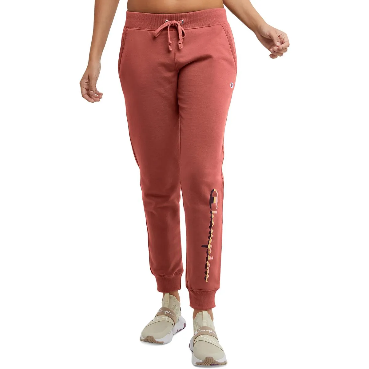 Womens Drawstring Hem Cotton Jogger Pants