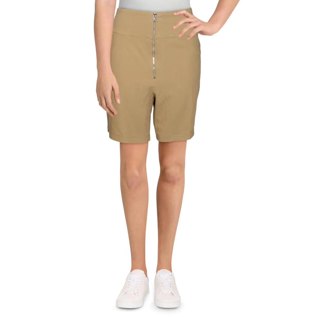 Womens High Waist Solid Bike Shorts