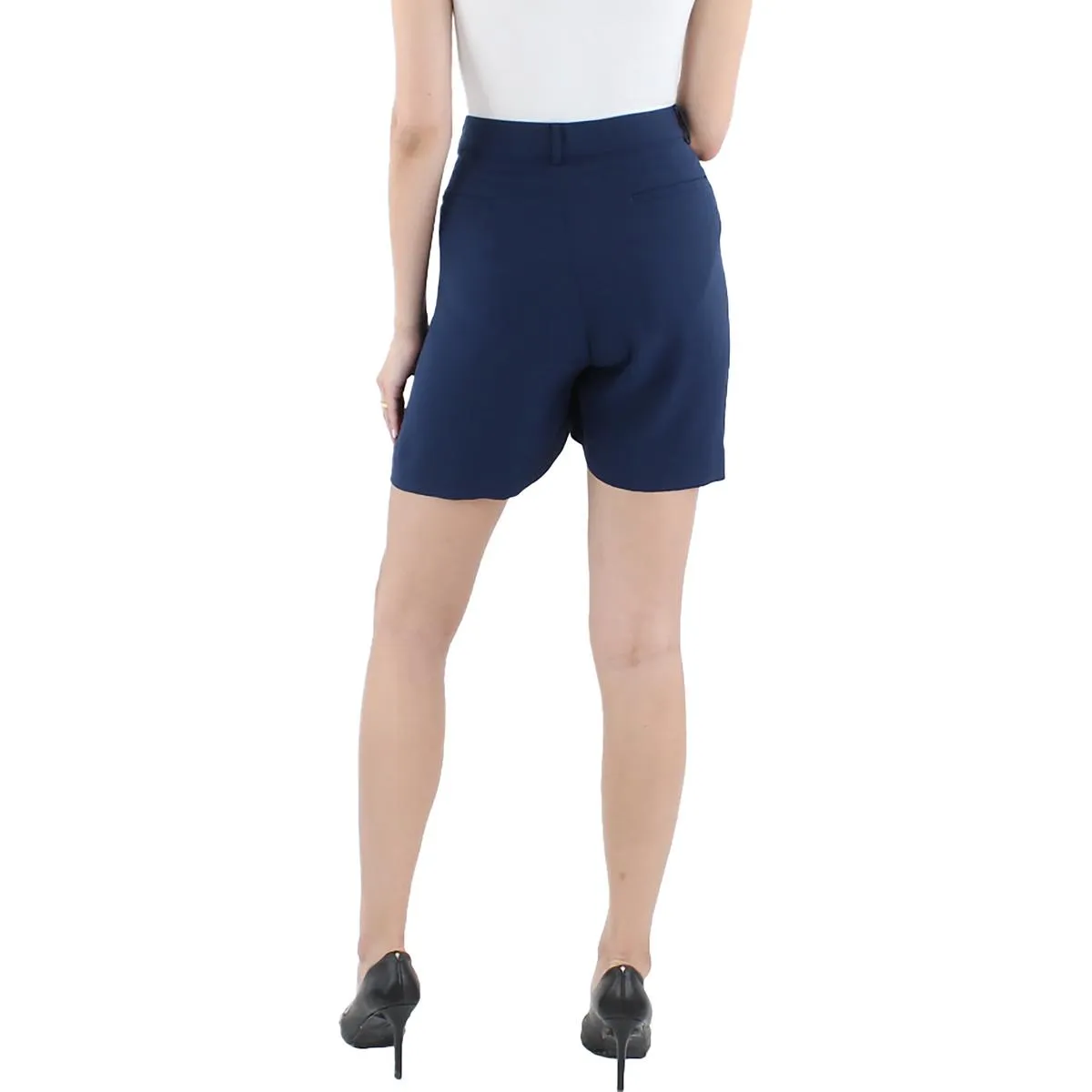 Womens Pleated Mini High-Waist Shorts