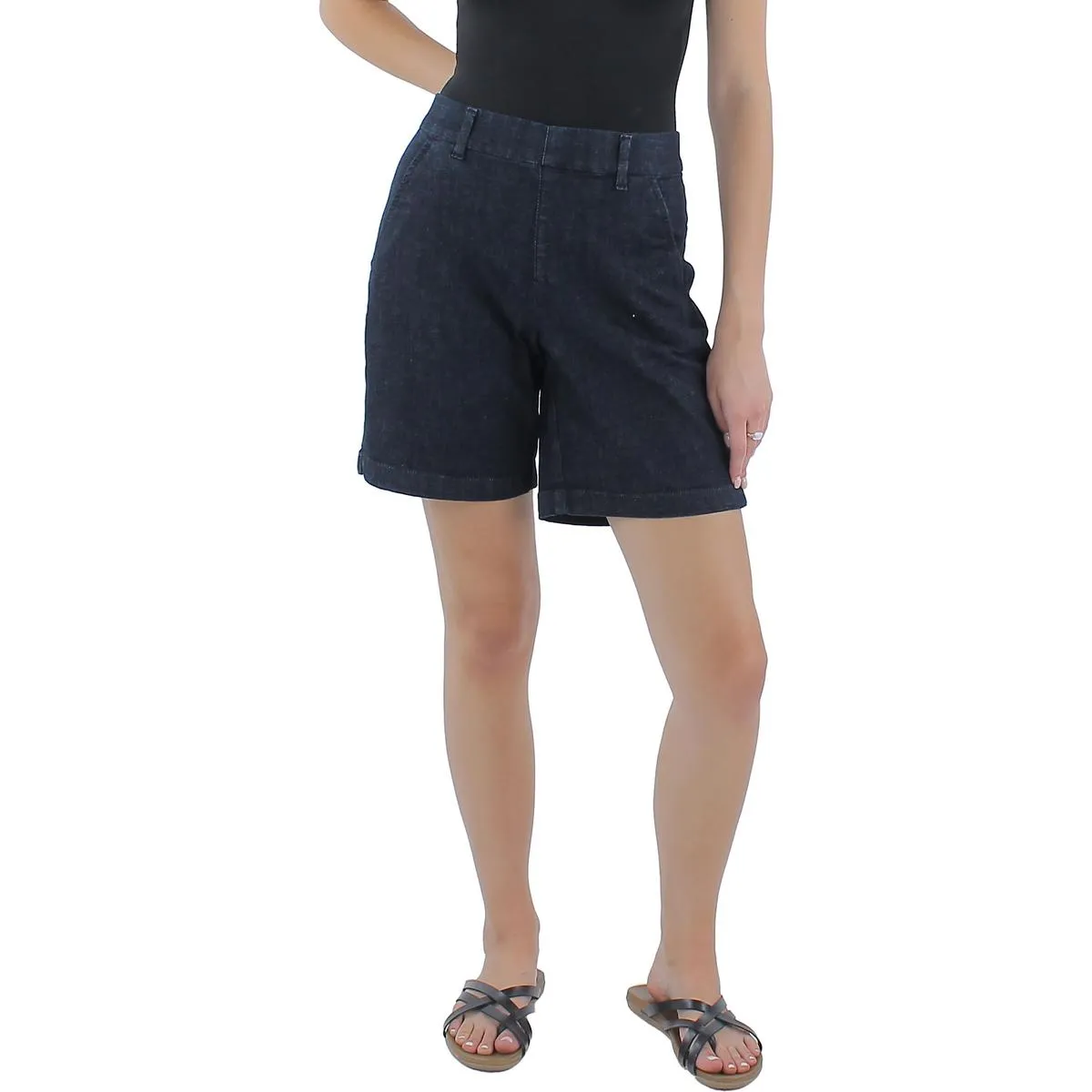 Womens Pockets Denim Denim Shorts