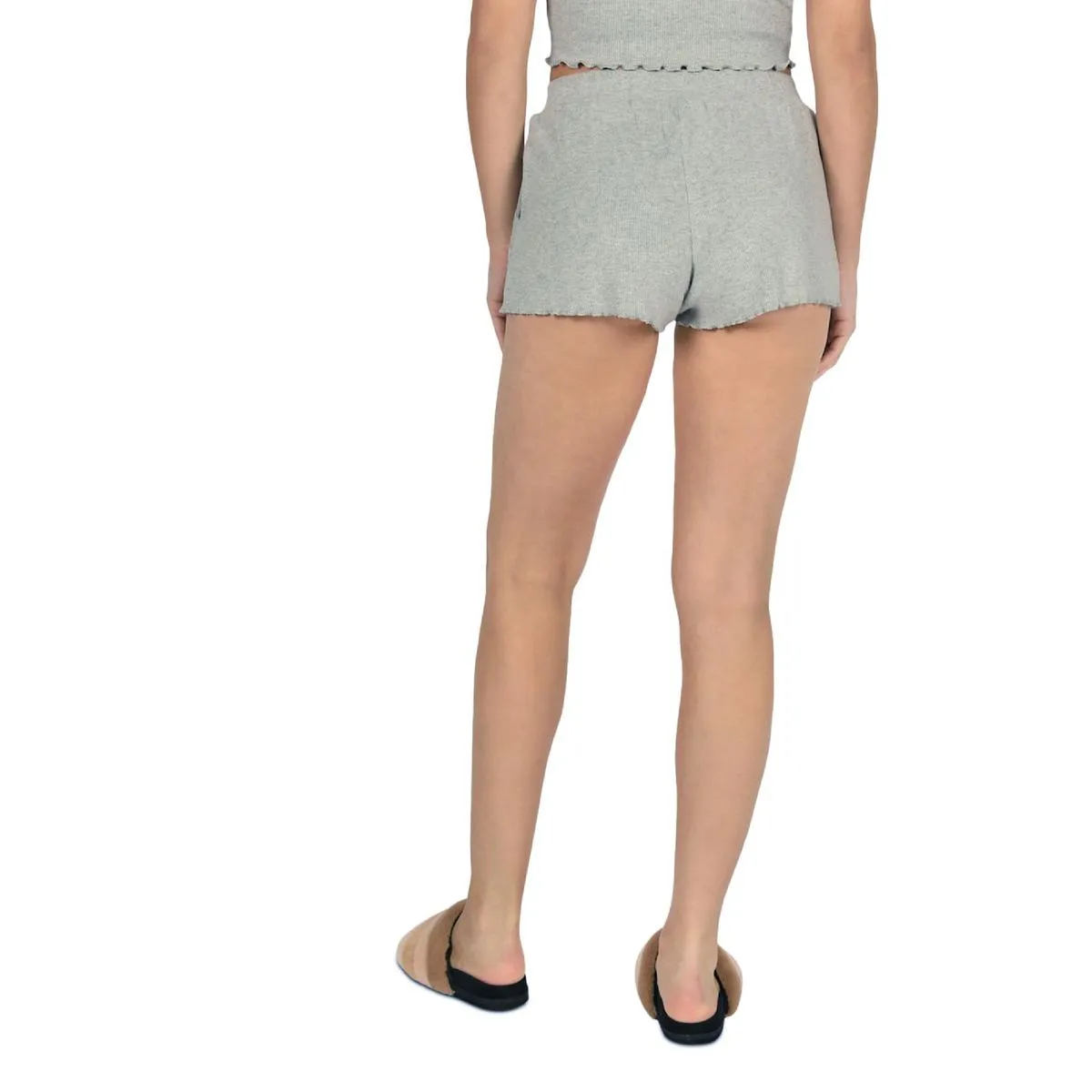 Womens Ribbed Lace Up Shorts