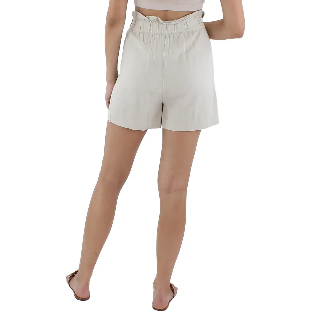 Womens Ruffled High Waist High-Waist Shorts