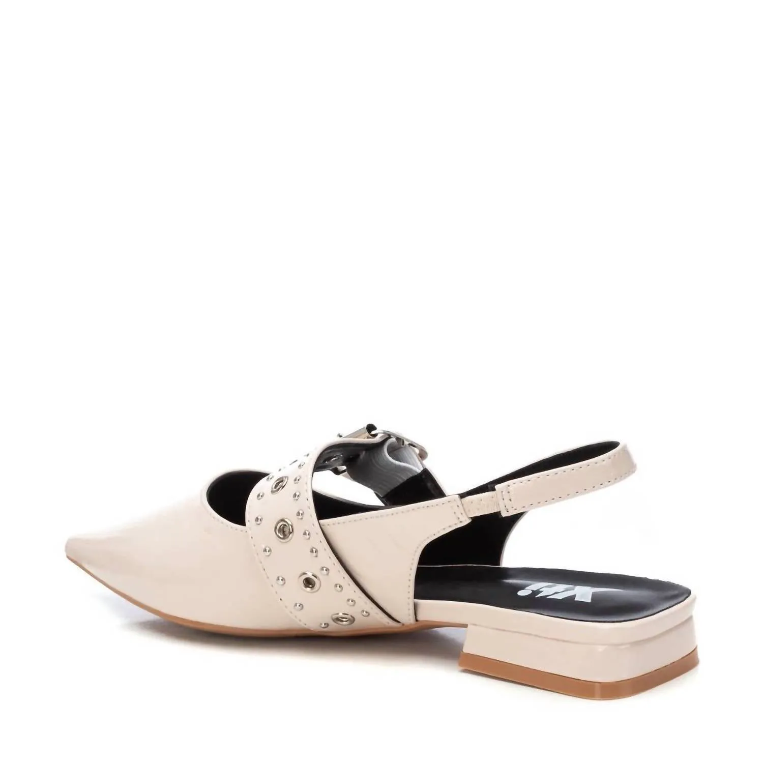Women's Slingback Flat Shoes In Beige