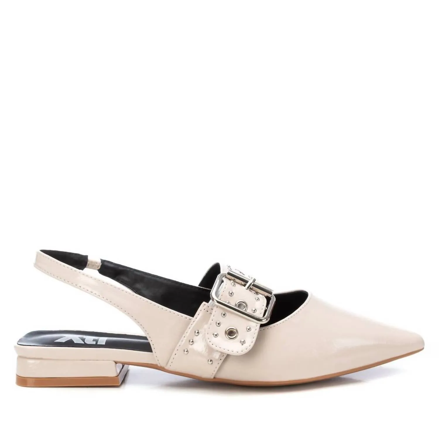 Women's Slingback Flat Shoes In Beige