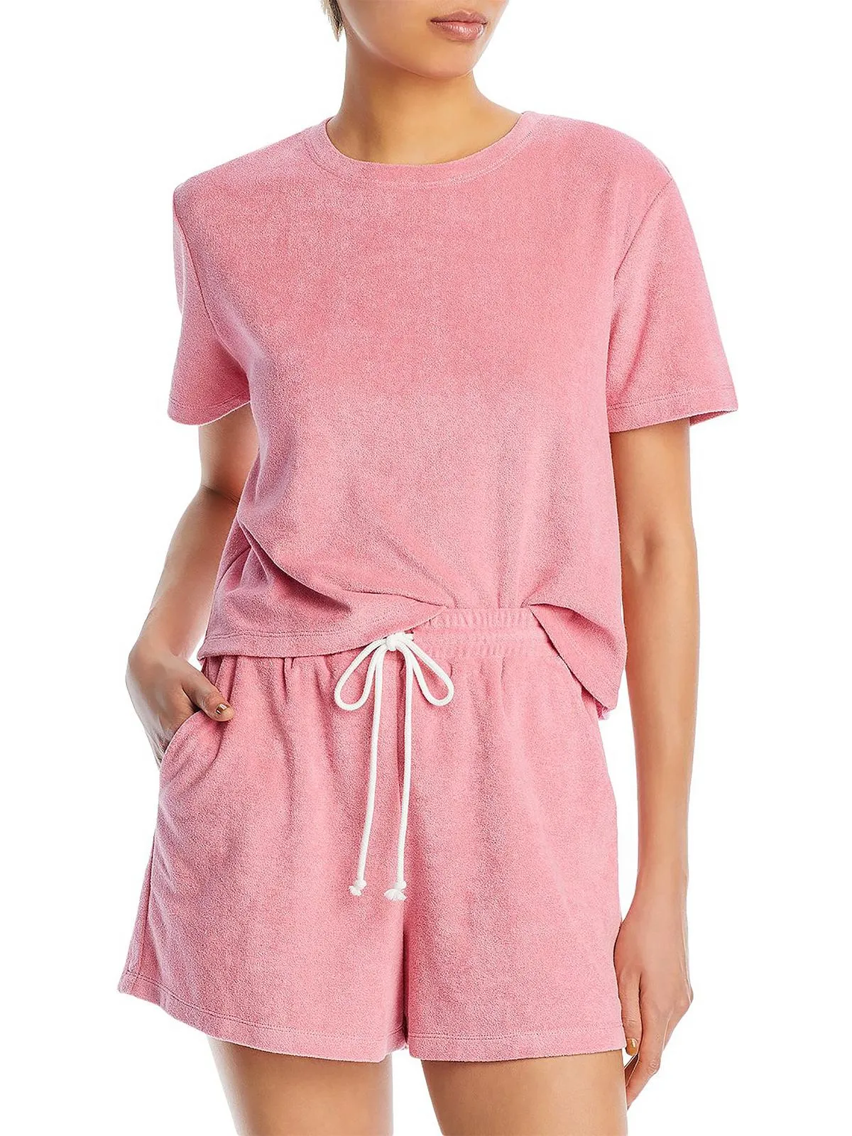 Womens Terry Cloth Short High-Waist Shorts
