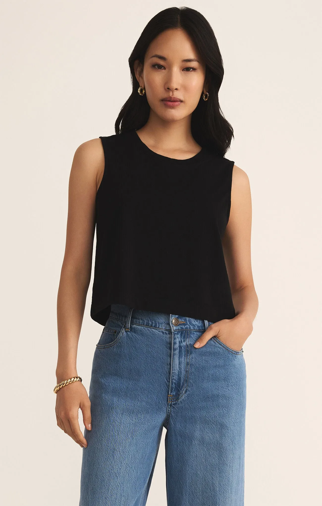 ZSUPPLY Sloane Jersey Muscle Tank - True Black